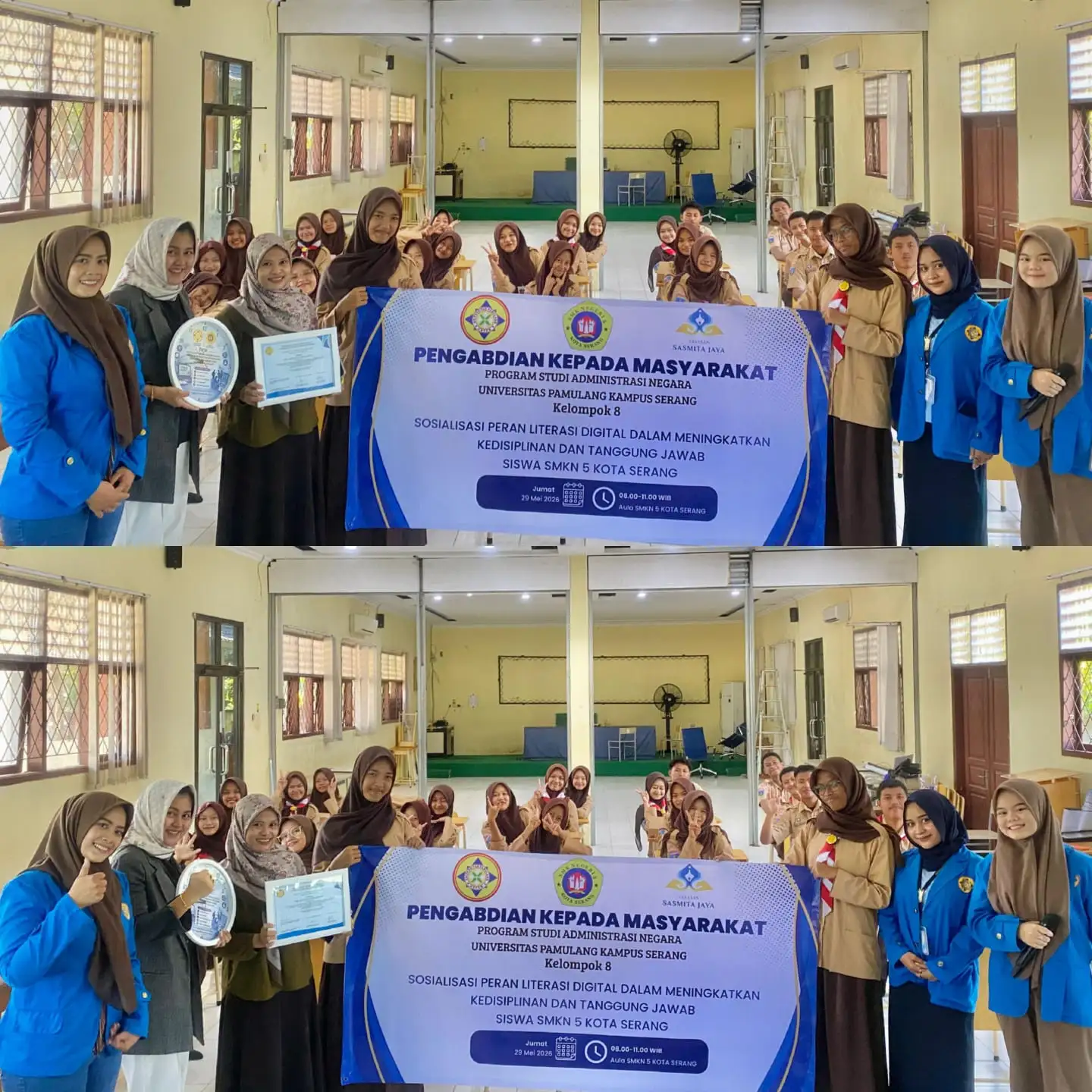 Cegah Penyalahgunaan Media Sosial Sejak Dini, PKM Mahasiswa UNPAM Serang Edukasi Siswa SMKN 5 Kota Serang